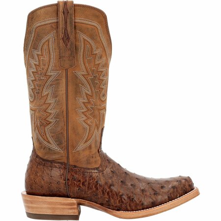 Durango Men's PRCA Collection Full-Quill Ostrich Western Boot, KANGO TOBACCO/RUST, M, Size 10.5 DDB0463